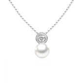 Colier argint cu perla naturala alba si cristale DiAmanti SK17433P_W-G